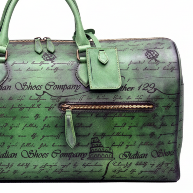 Verde Script Vintage Duffel Bag