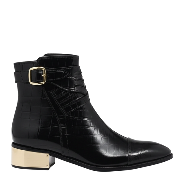 Mens Croco Luxe Buckle Boots