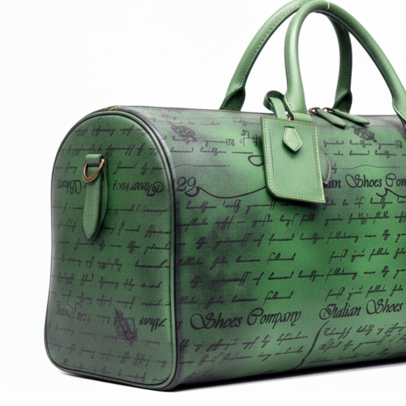 Verde Script Vintage Duffel Bag