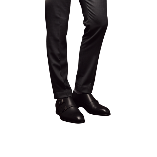 Classic Obsidian Monkstrap Shoes