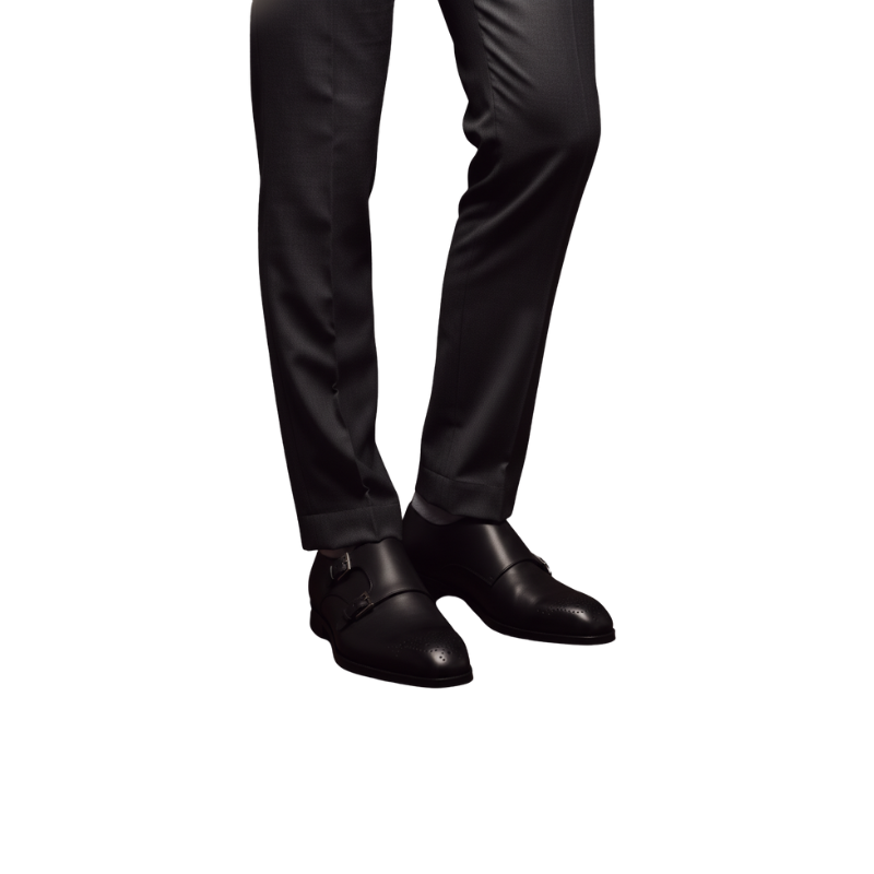 Classic Obsidian Monkstrap Shoes