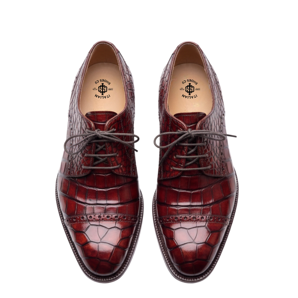 Mens Imperial Croc Leather Oxford