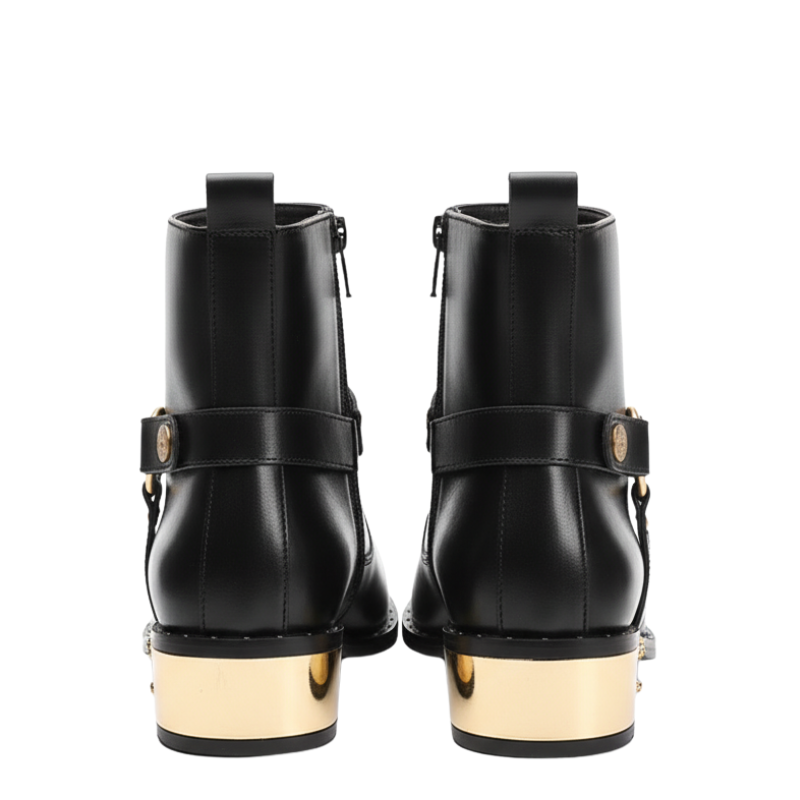 Luxury Noir Grace Gold Plated Heel Boot