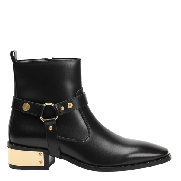 Luxury Noir Grace Gold Plated Heel Boot