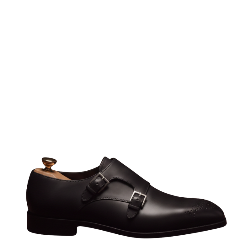 Classic Obsidian Monkstrap Shoes