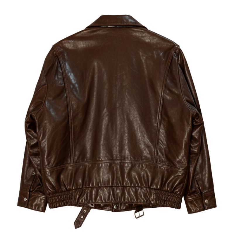 Gloss Buckle Classic Leather Jacket