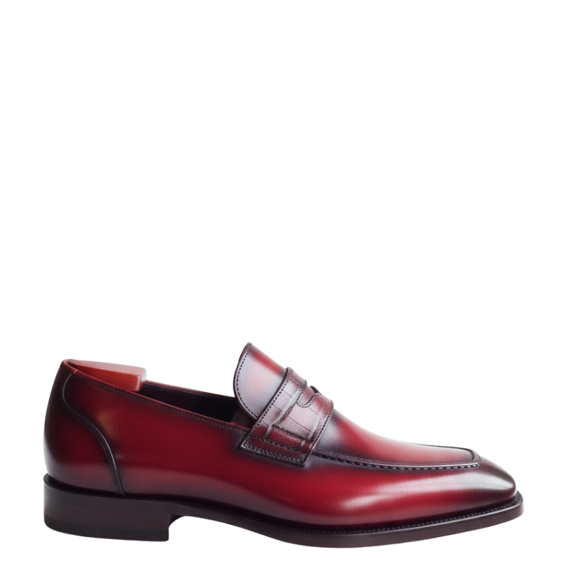 Luxury Leather Strap Polished Finish Loafer