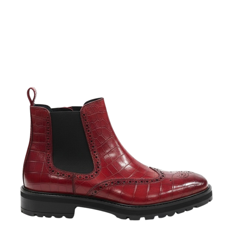 Luxury Croc Brogue Boots