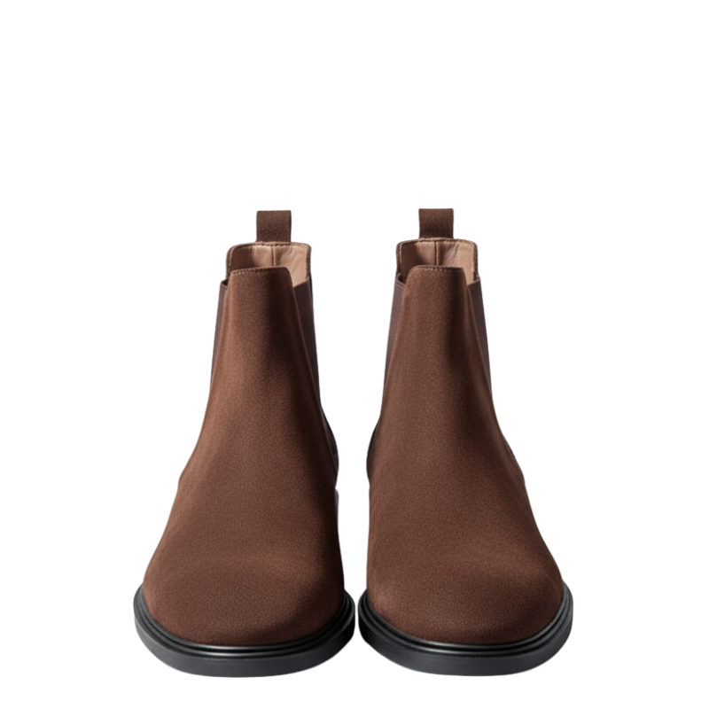 Men's Suede Smooth Walnut Chelsea Boots