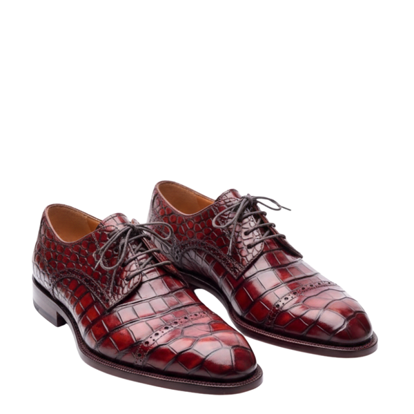 Mens Imperial Croc Leather Oxford