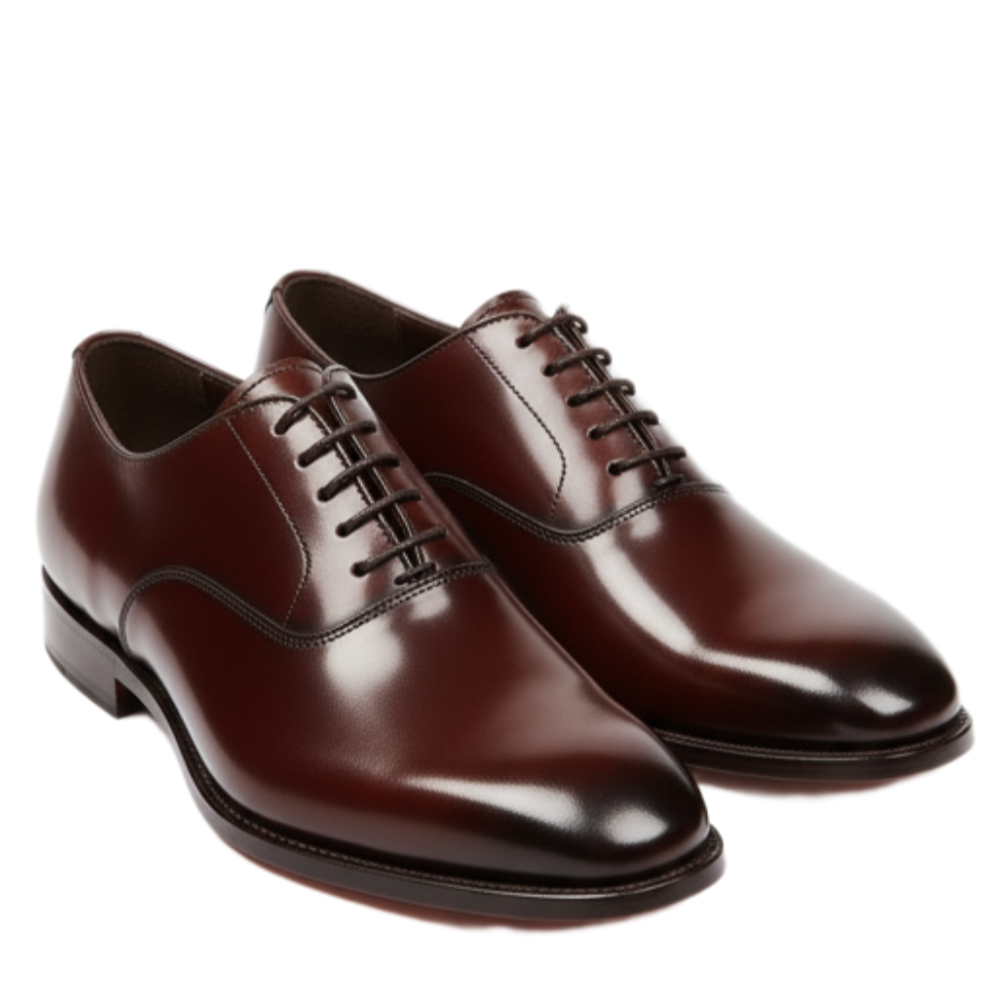 Classic Patina Lace-Up Leather Oxford Shoes