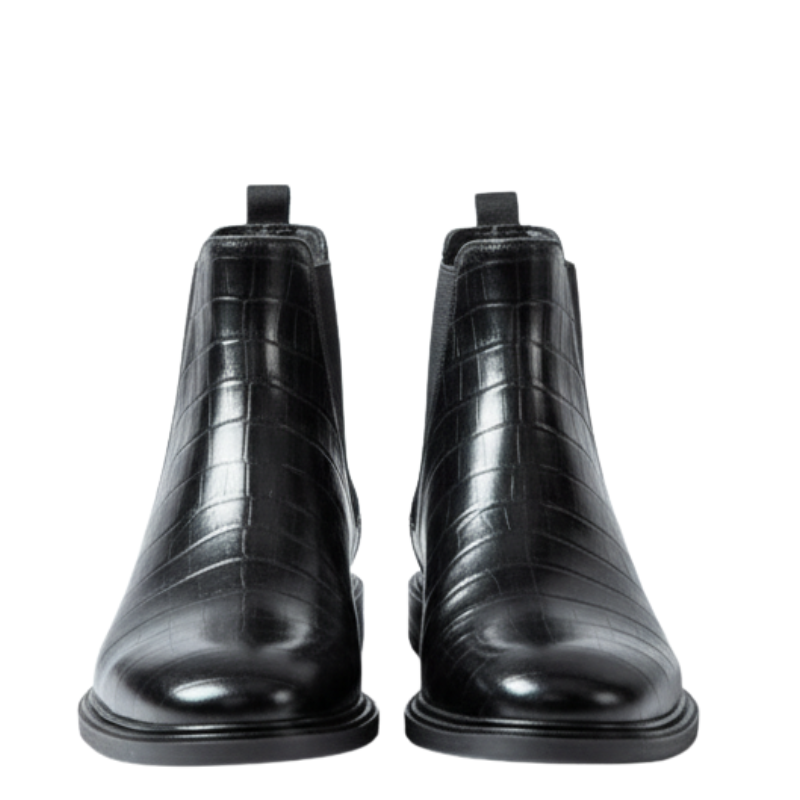 Crocodile Embossed Chelsea Boots