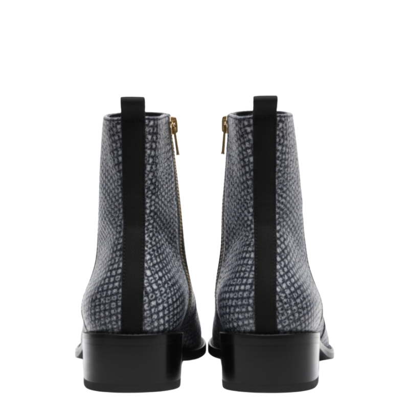 Mens Woven Texture Ankle Boots