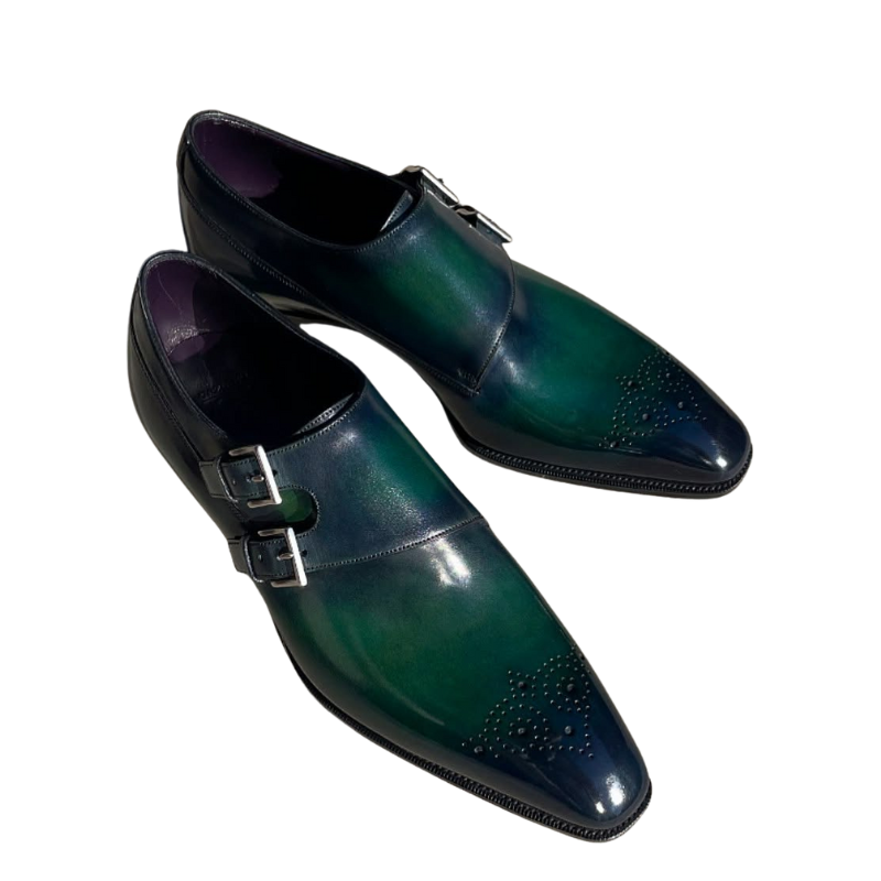 Emerald Midnight Dual Monk Shoes