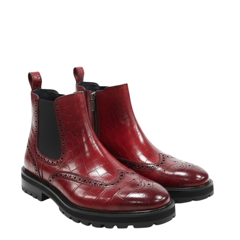 Luxury Croc Brogue Boots