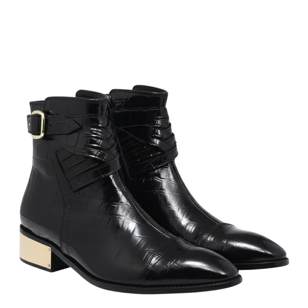 Mens Croco Luxe Buckle Boots