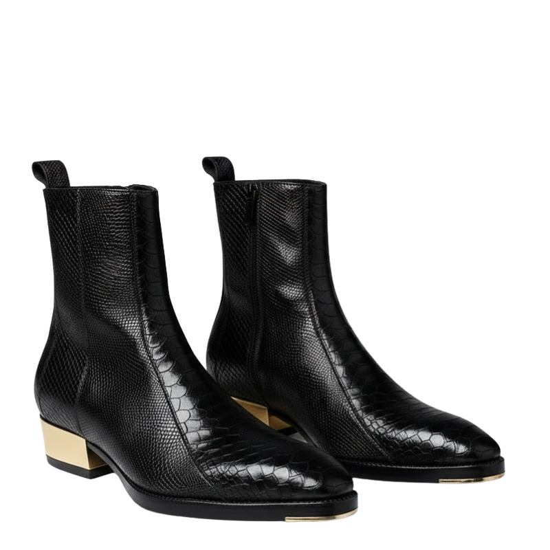 Classic Noir Serpent Luxe Boots