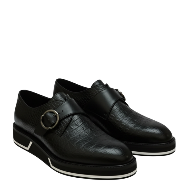 Luxury Croc Noir Monk