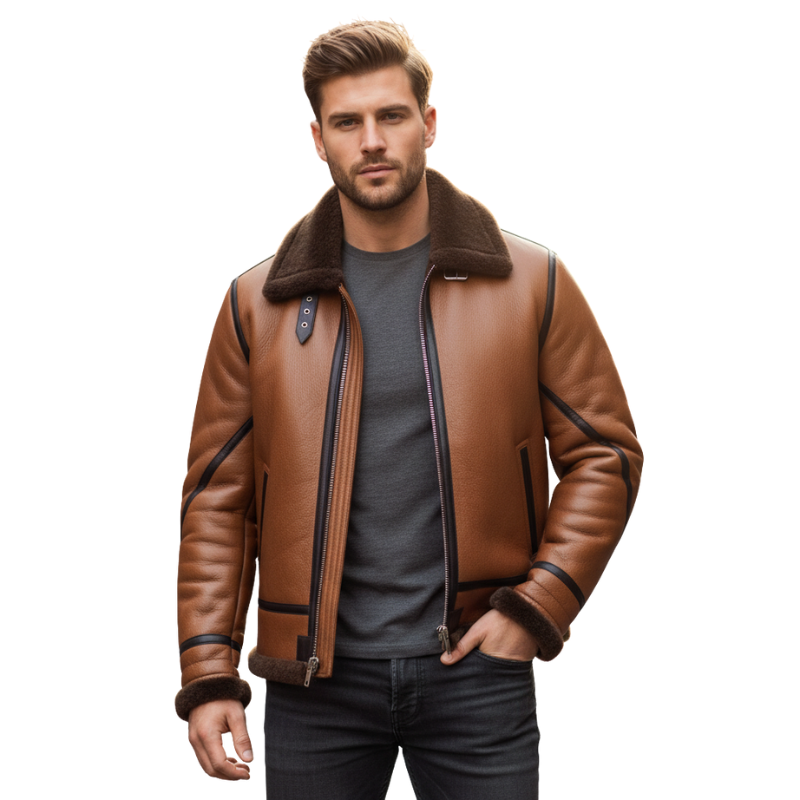 Shadow Fur Trimline Leather Jacket