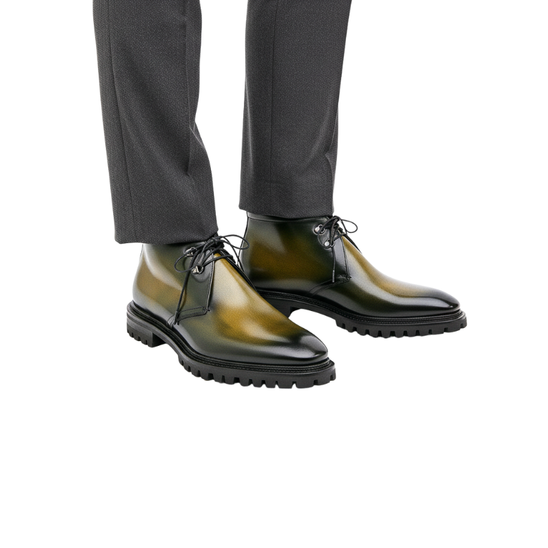 Autumn Leaf Patina With Predominantly Tones Chukka Boot