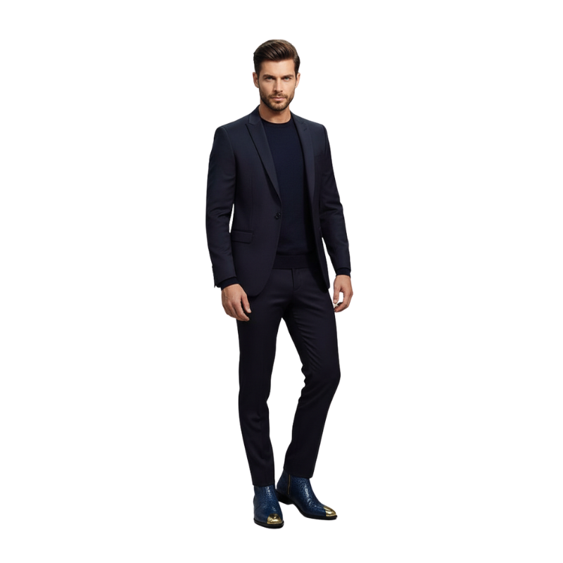 Sapphire Serpent Grace Embossed Golden Toe Boot