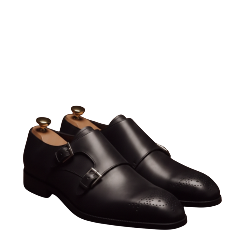 Classic Obsidian Monkstrap Shoes