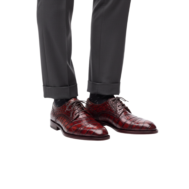 Mens Imperial Croc Leather Oxford