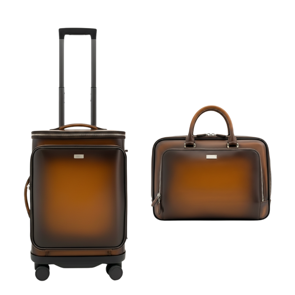 Italian Briefcase and Trolley Executive Luxe Luggage Set