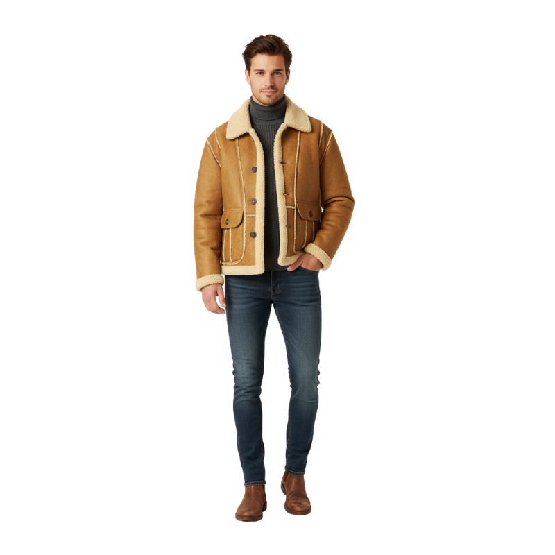 Rustic Fleece Heritage Shearling Jacket