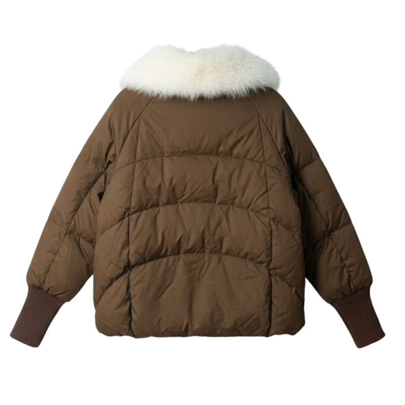 Cocoa Fluff Toggle Puffer Jacket