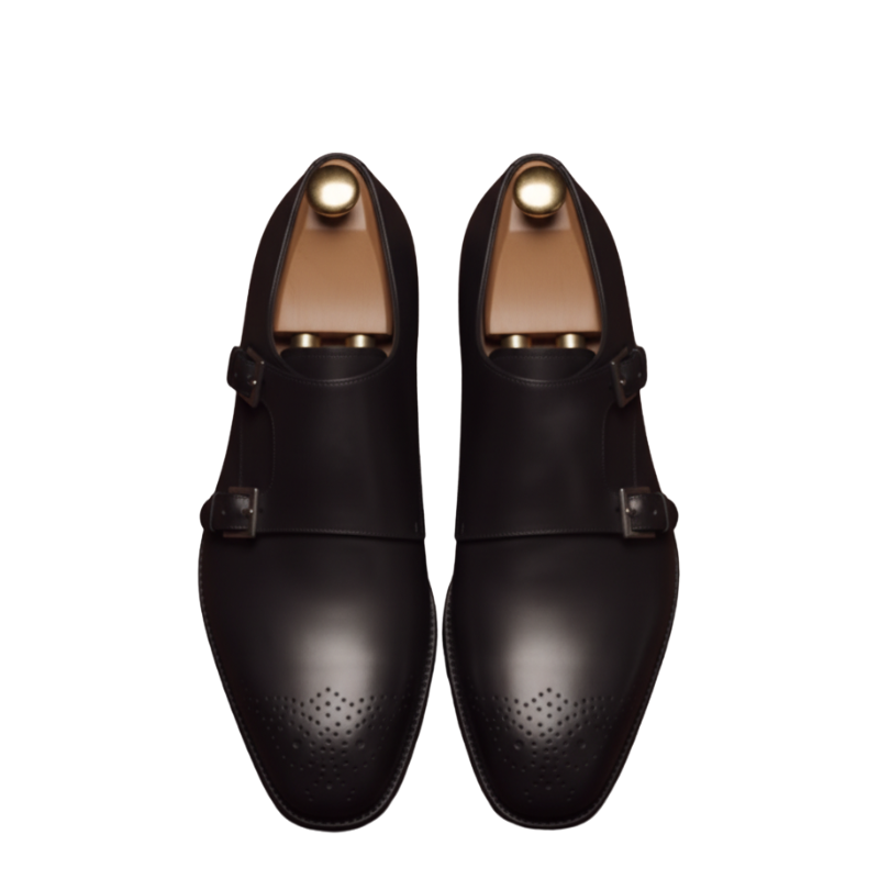 Classic Obsidian Monkstrap Shoes