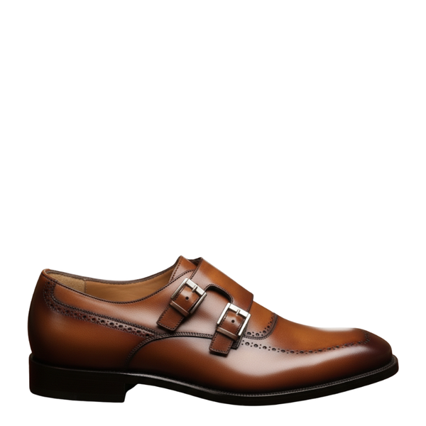 Classic Polished Leather Double Monk Shoes