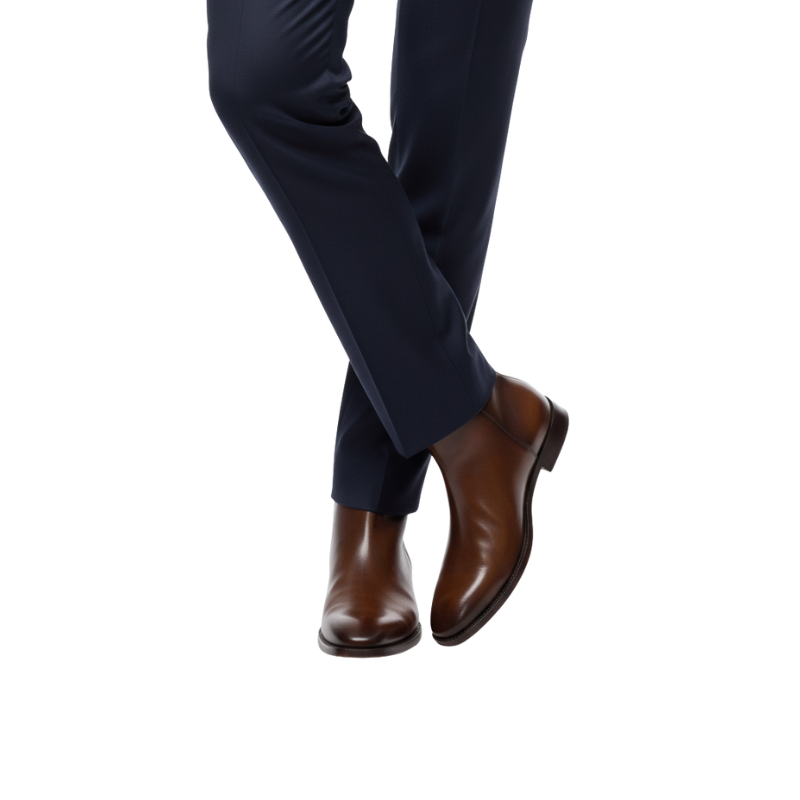 Italian Leather Zipper Ankle Boots