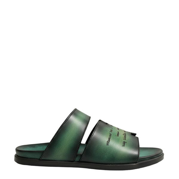Italian H cut Design Luxe Slippers - Green