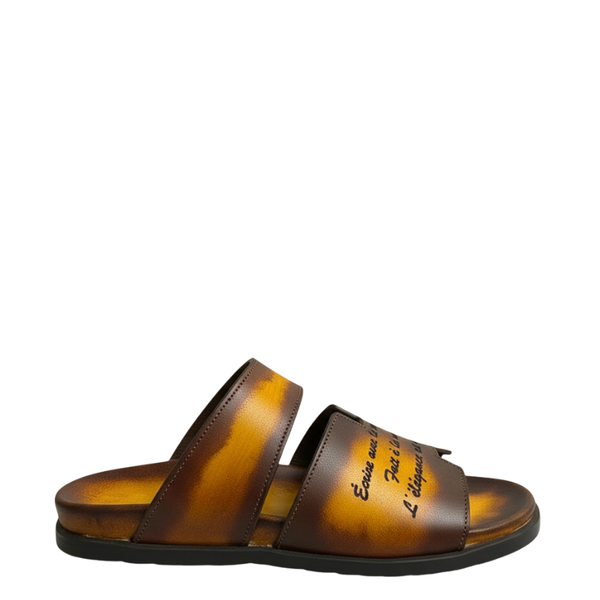 Italian H cut Design Luxe Slippers - Gold