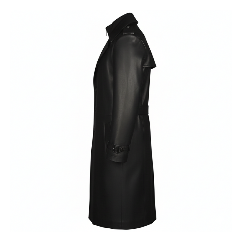 Regal Phantom Full-Length Leather Trench Coat