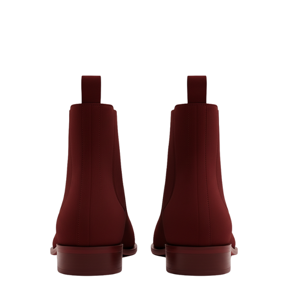 Crimson Luxe Suede Chelsea Boots