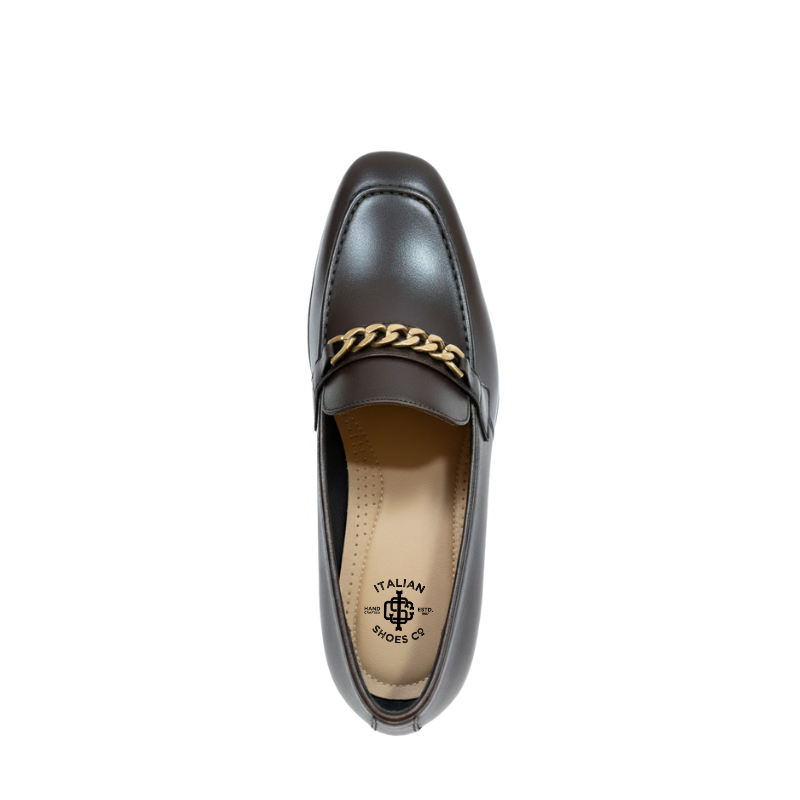 Regal Gold-Chain Leather Loafers