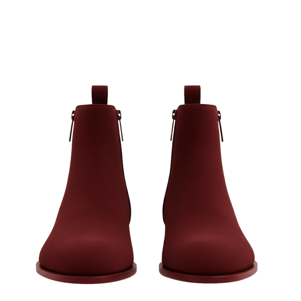 Crimson Luxe Suede Chelsea Boots - Maroon