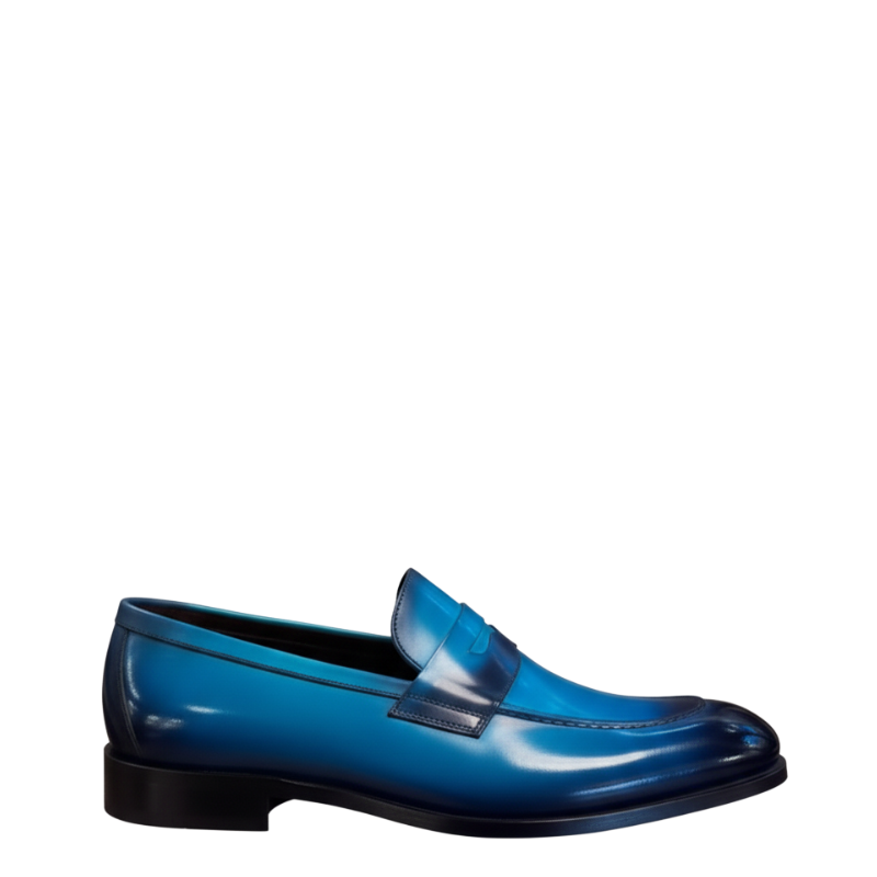 Azure Royale Gradient Penny Loafers