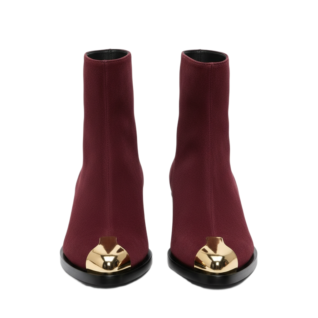 Punk Seude Golden Toe Boots