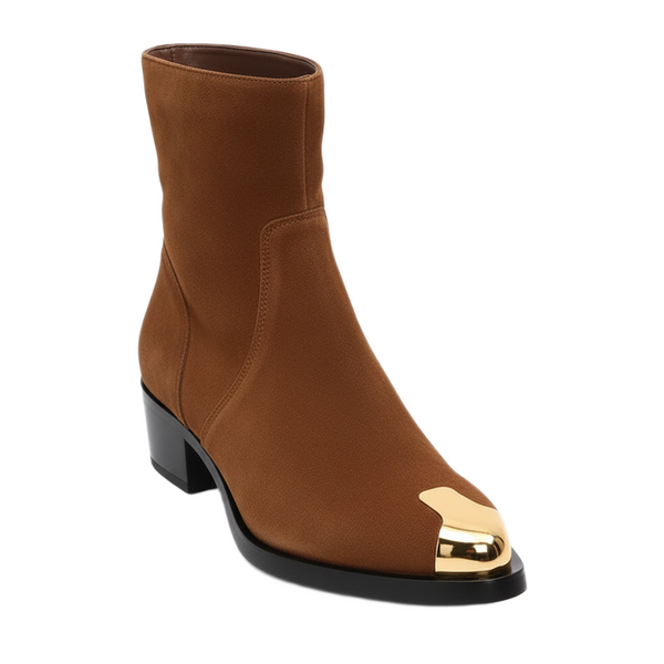 Punk Suede Golden Toe Boots