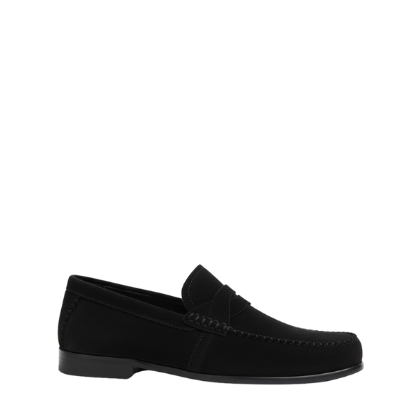 Luxury Suede Heritage Penny strap Moc Loafers - Black