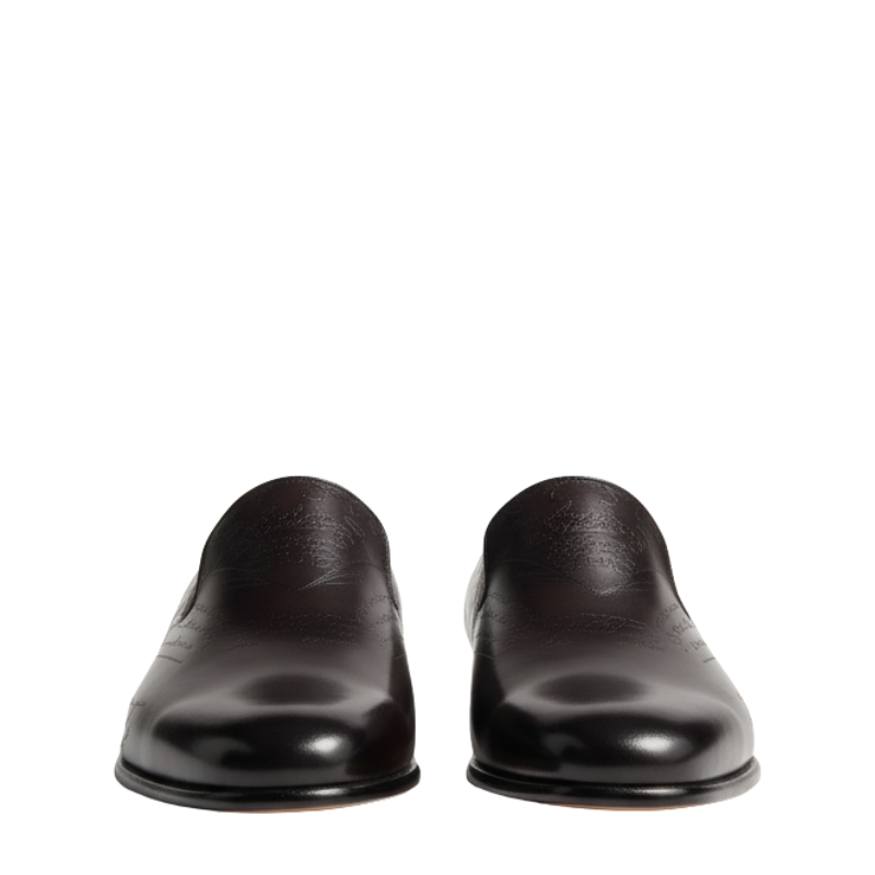 Luxury Noir Scribe Leather Loafers