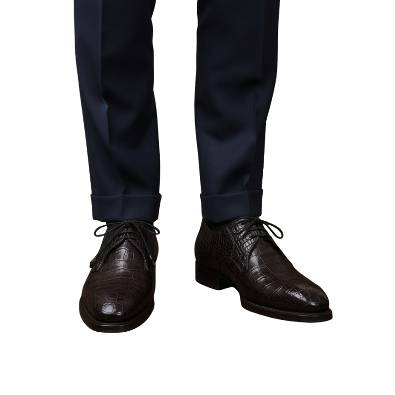 Mens Regal Obsidian Croc Oxfords