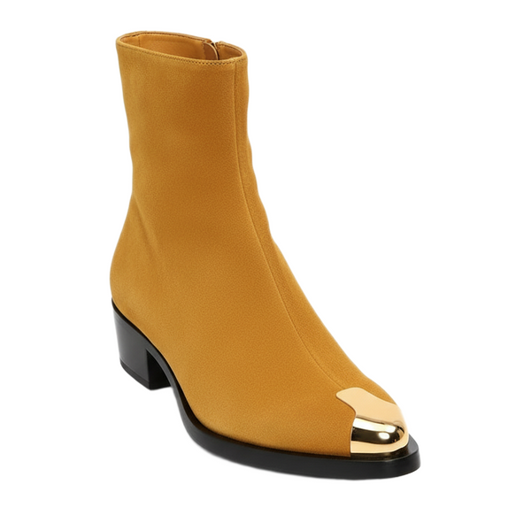 Punk Suede Golden Toe Boots