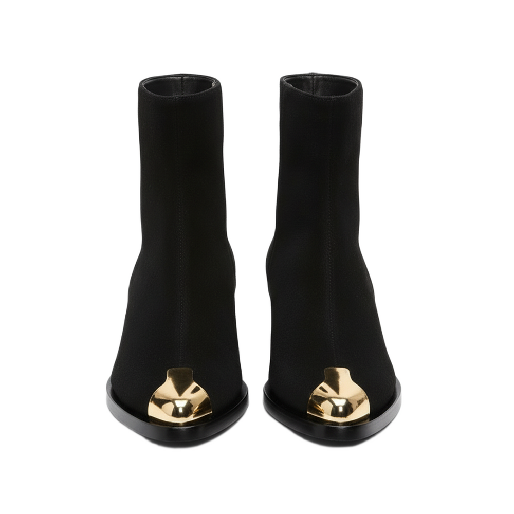 Punk Suede Golden Toe Boots