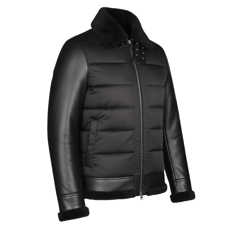 Frost Hybrid Shearling Bomber Jacket