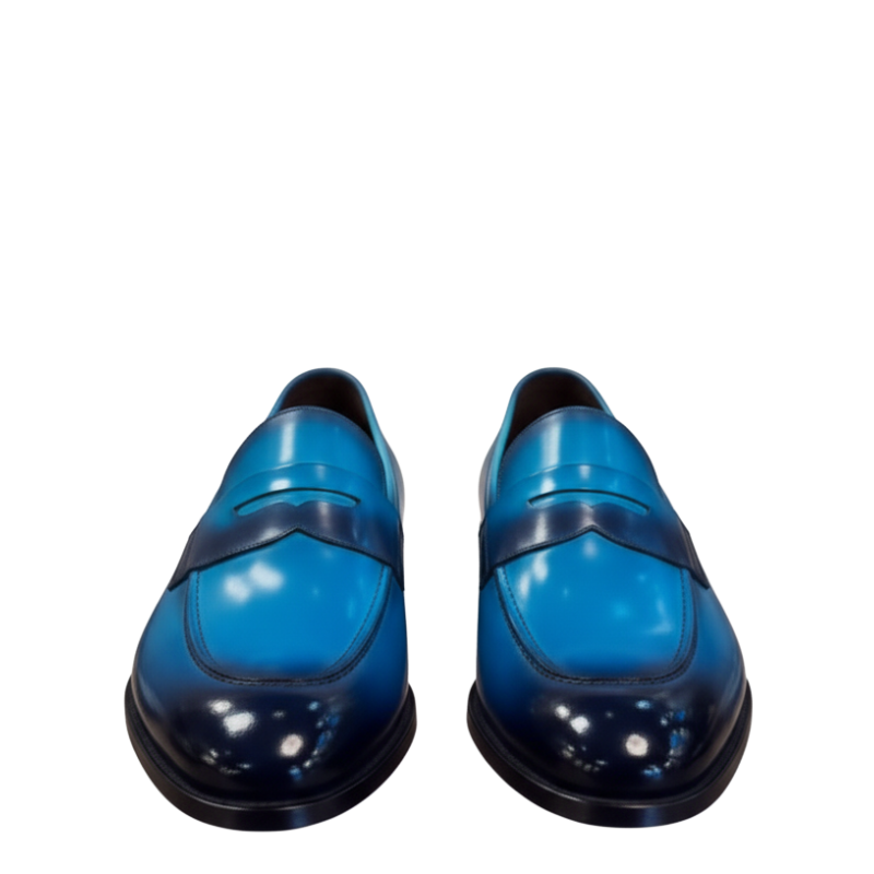 Azure Royale Gradient Penny Loafers