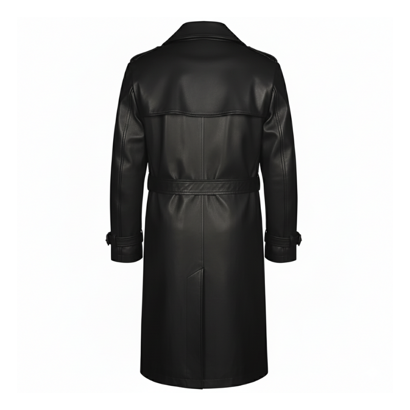 Regal Phantom Full-Length Leather Trench Coat